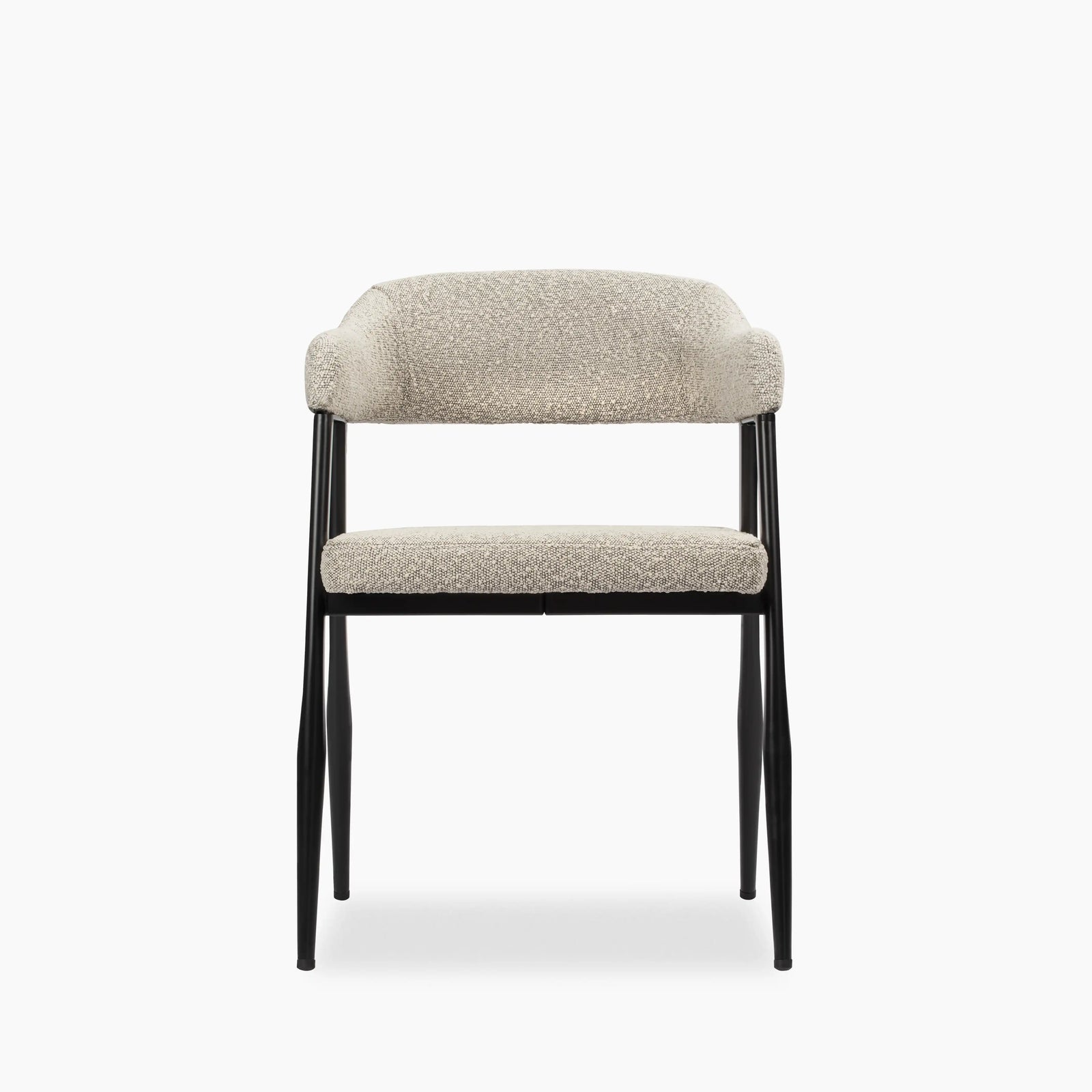 Presley Carver Dining Chair | Speckled Stone Sustainable Boucle & Black