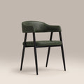 Presley Carver Dining Chair | Vintage Green Faux Leather & Black