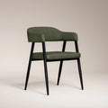 Presley Carver Dining Chair | Vintage Green Faux Leather & Black