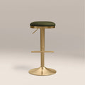 Romy Adjustable Stool | Olive Green Sustainable Velvet & Brass