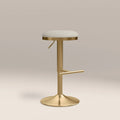 Romy Adjustable Stool | Speckled Stone Sustainable Boucle & Brass