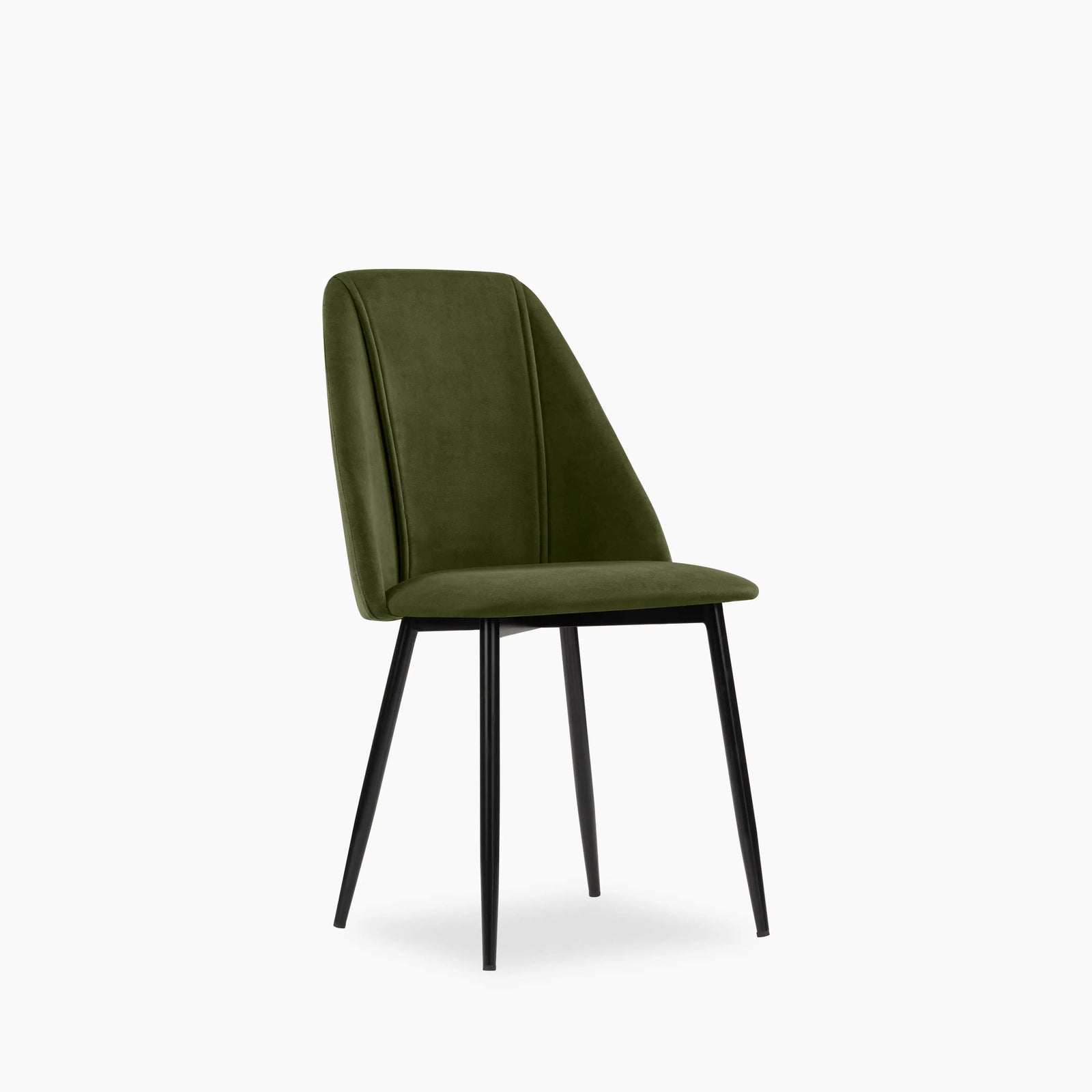 Marco Dining Chair | Olive Green Sustainable Velvet & Black
