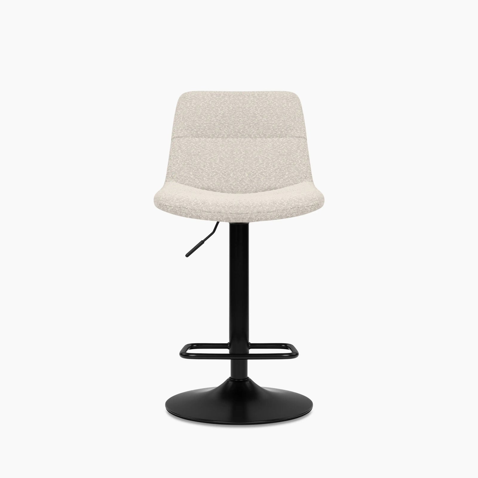Connie Adjustable Stool | Speckled Stone Sustainable Boucle & Black