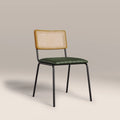 Willis Stackable Dining Chair | Vintage Green Faux Leather & Black
