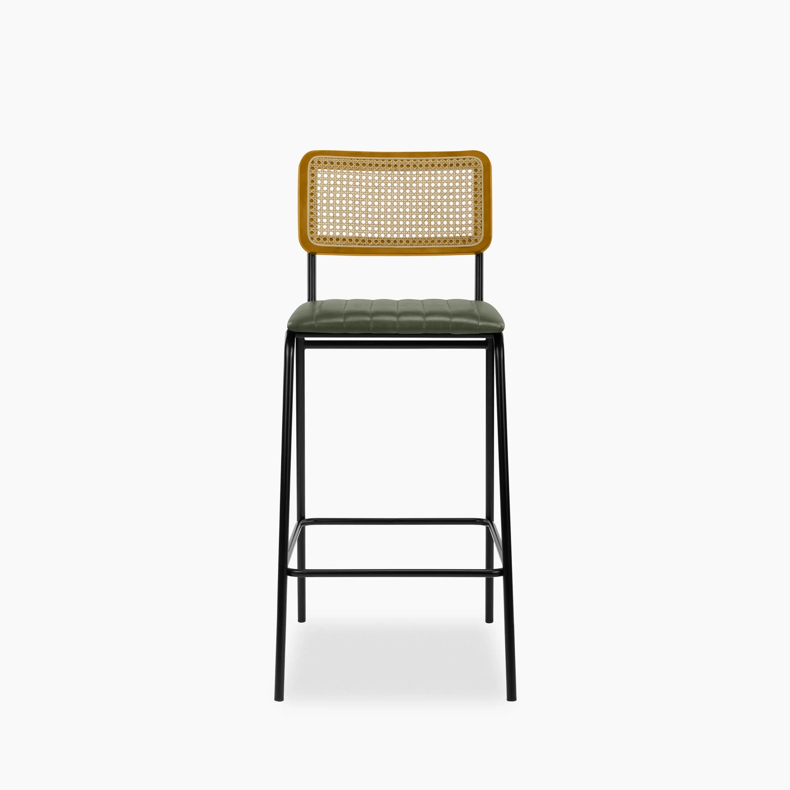 Willis Kitchen Stool | Vintage Green Faux Leather & Black