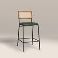 Willis Kitchen Stool | Vintage Green Faux Leather & Black