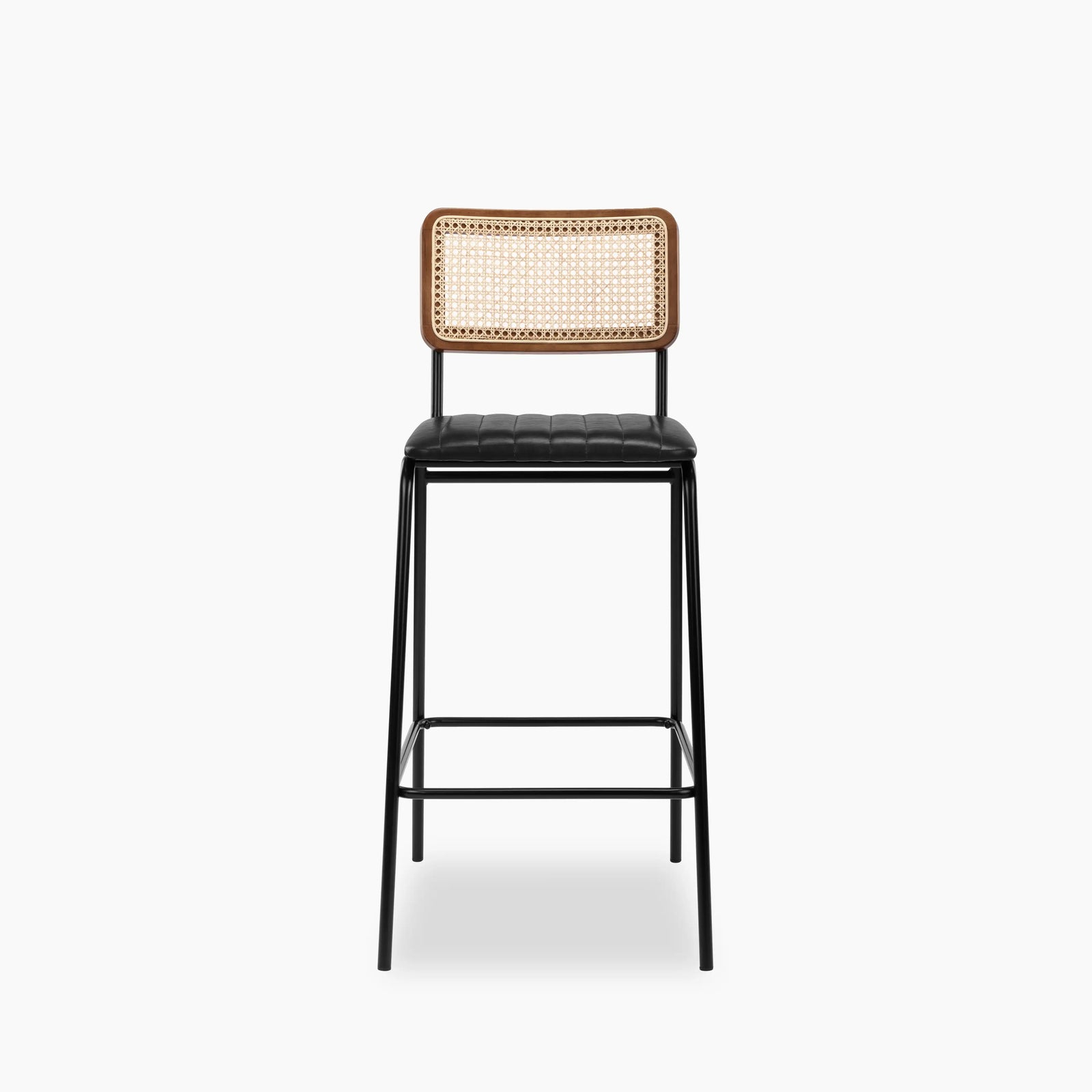 Willis Kitchen Stool | Vintage Black Faux Leather & Black