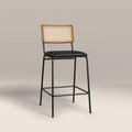 Willis Kitchen Stool | Vintage Black Faux Leather & Black