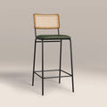 Willis Bar Stool | Vintage Green Faux Leather & Black