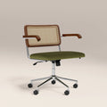 Kenton Office Chair | Olive Green Sustainable Velvet & Chrome