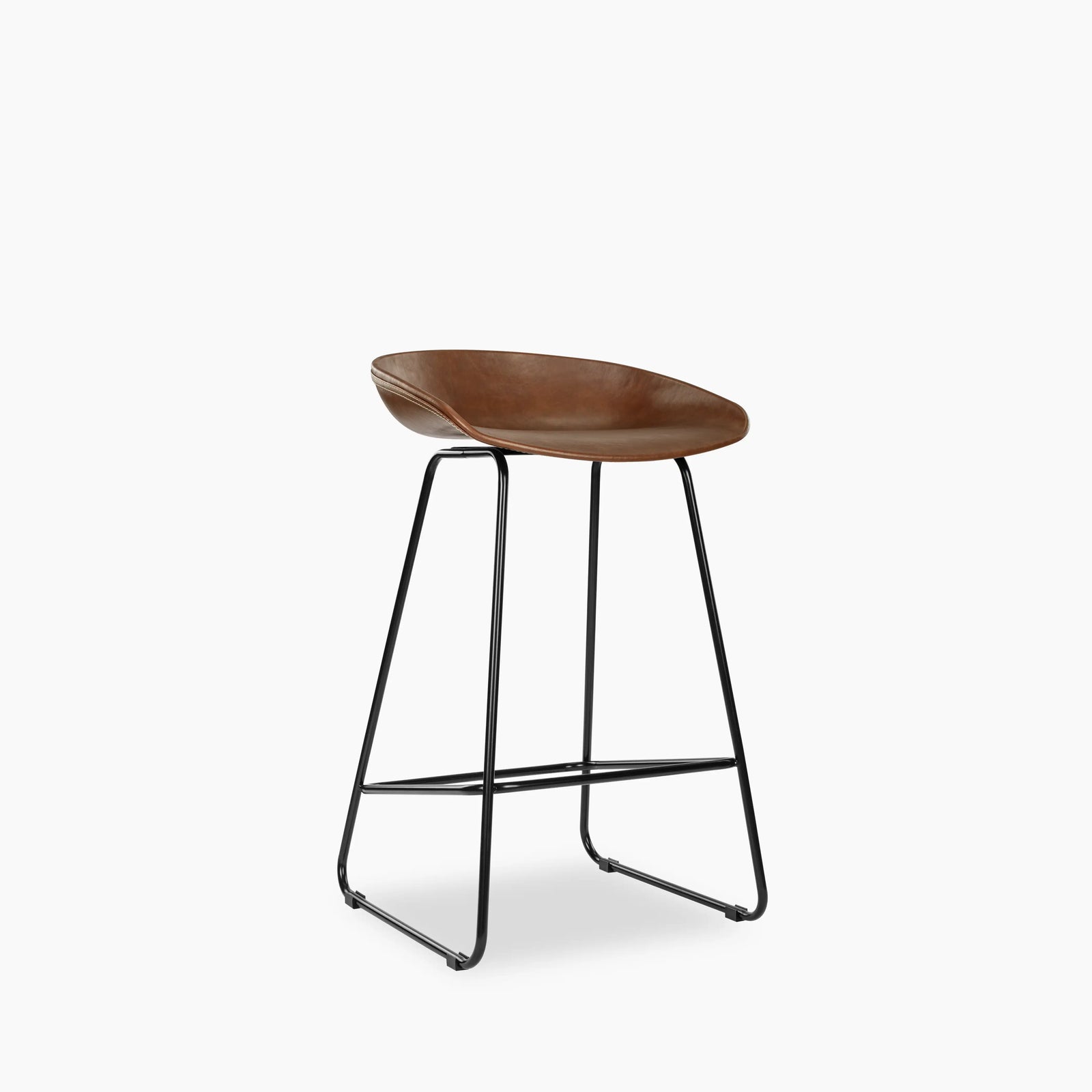 Conway Kitchen Stool | Vintage Tan Faux Leather & Black