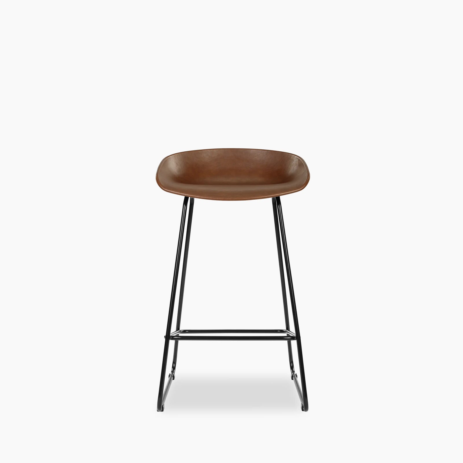 Conway Kitchen Stool | Vintage Tan Faux Leather & Black