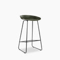 Conway Bar Stool | Vintage Green Faux Leather & Black