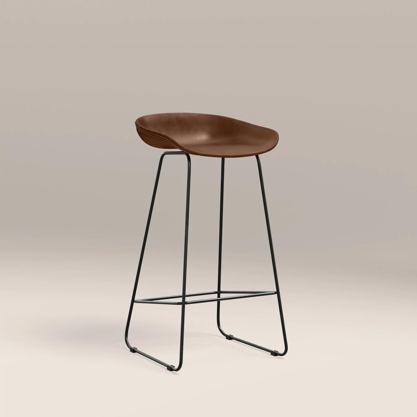 Conway Bar Stool | Vintage Tan Faux Leather & Black