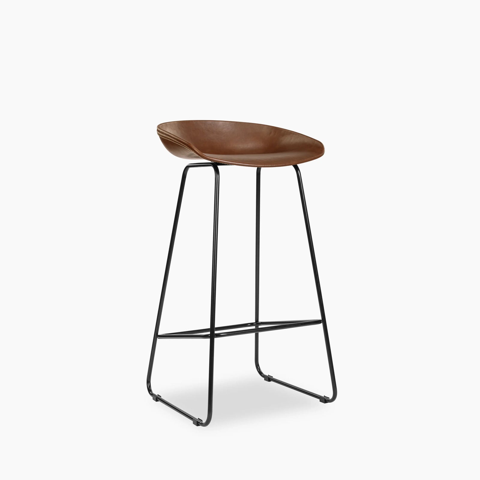Conway Bar Stool | Vintage Tan Faux Leather & Black