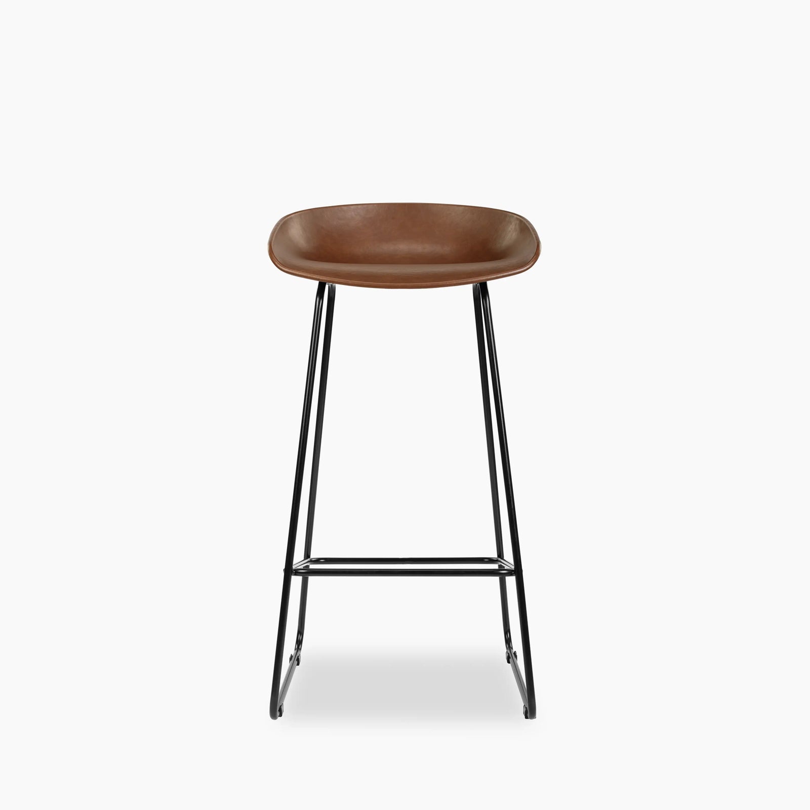 Conway Bar Stool | Vintage Tan Faux Leather & Black