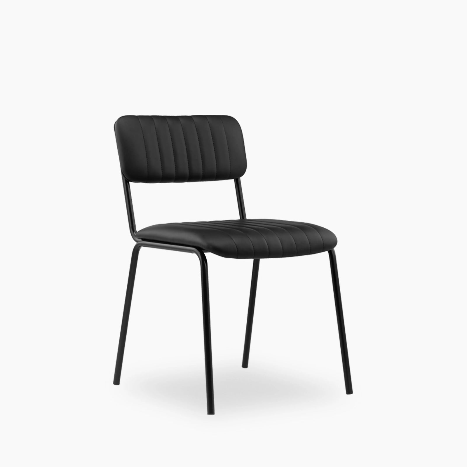 Weston Dining Chair | Vintage Black Faux Leather & Black