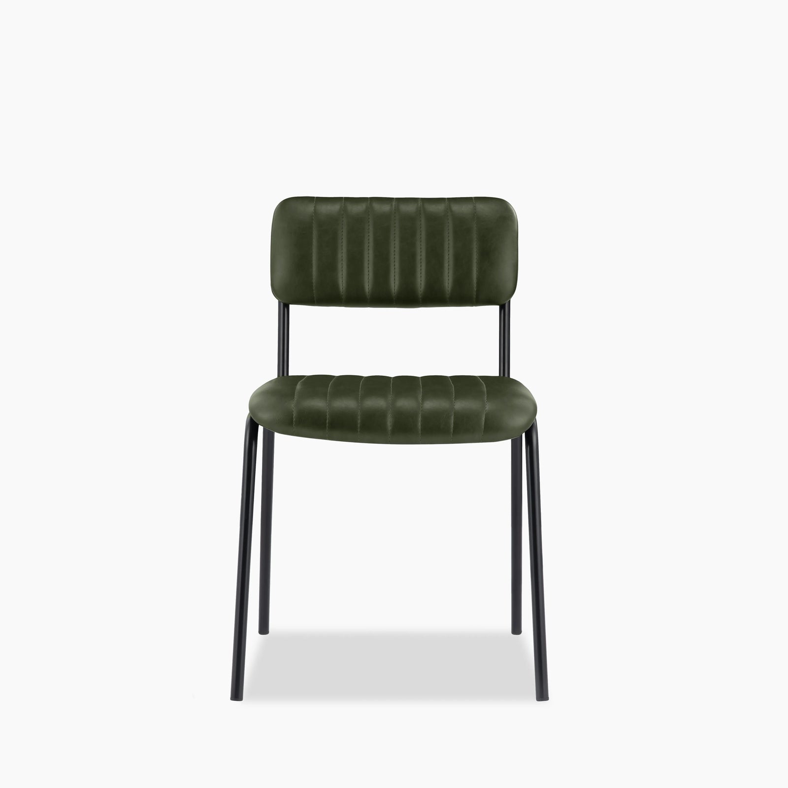 Weston Dining Chair | Vintage Green Faux Leather & Black