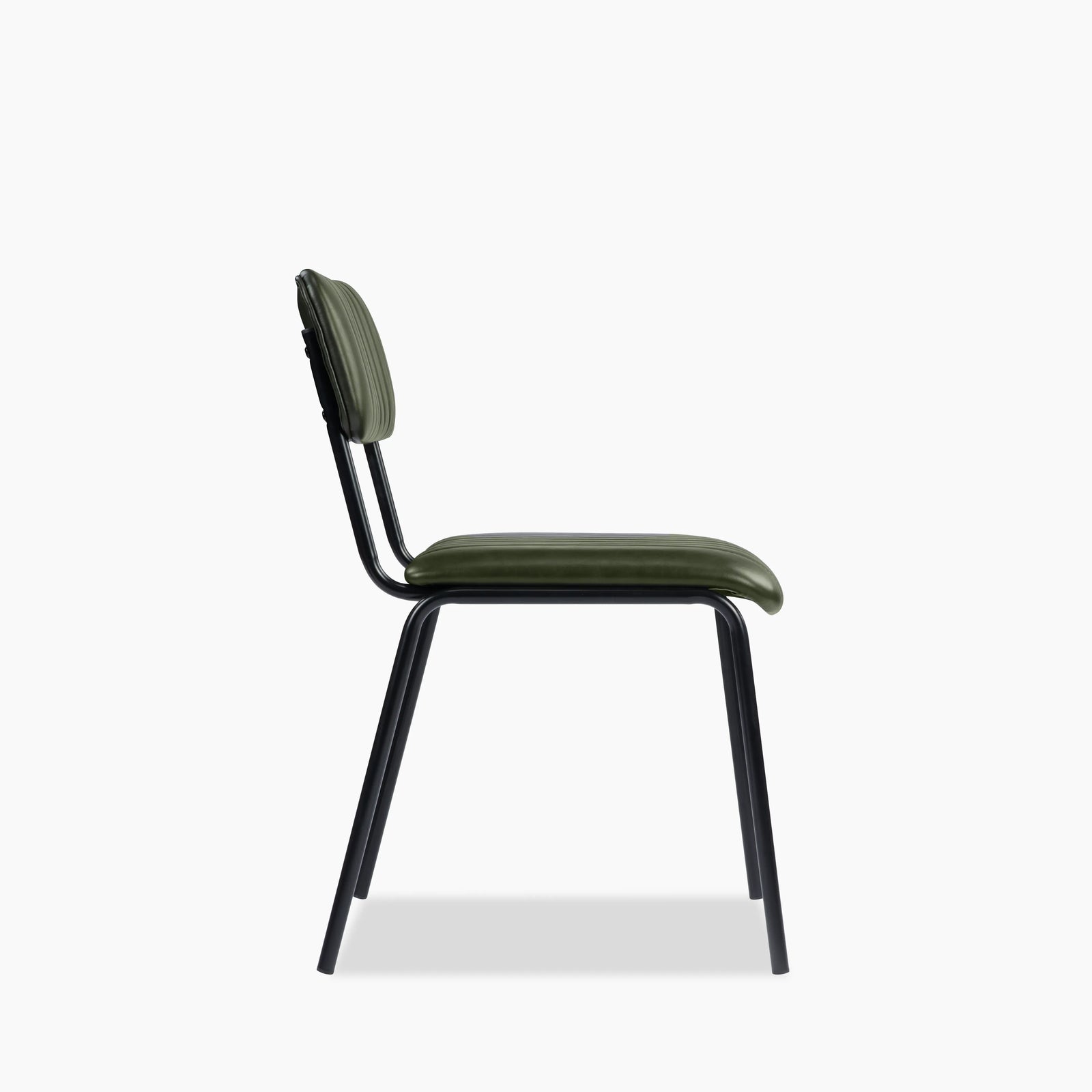Weston Dining Chair | Vintage Green Faux Leather & Black