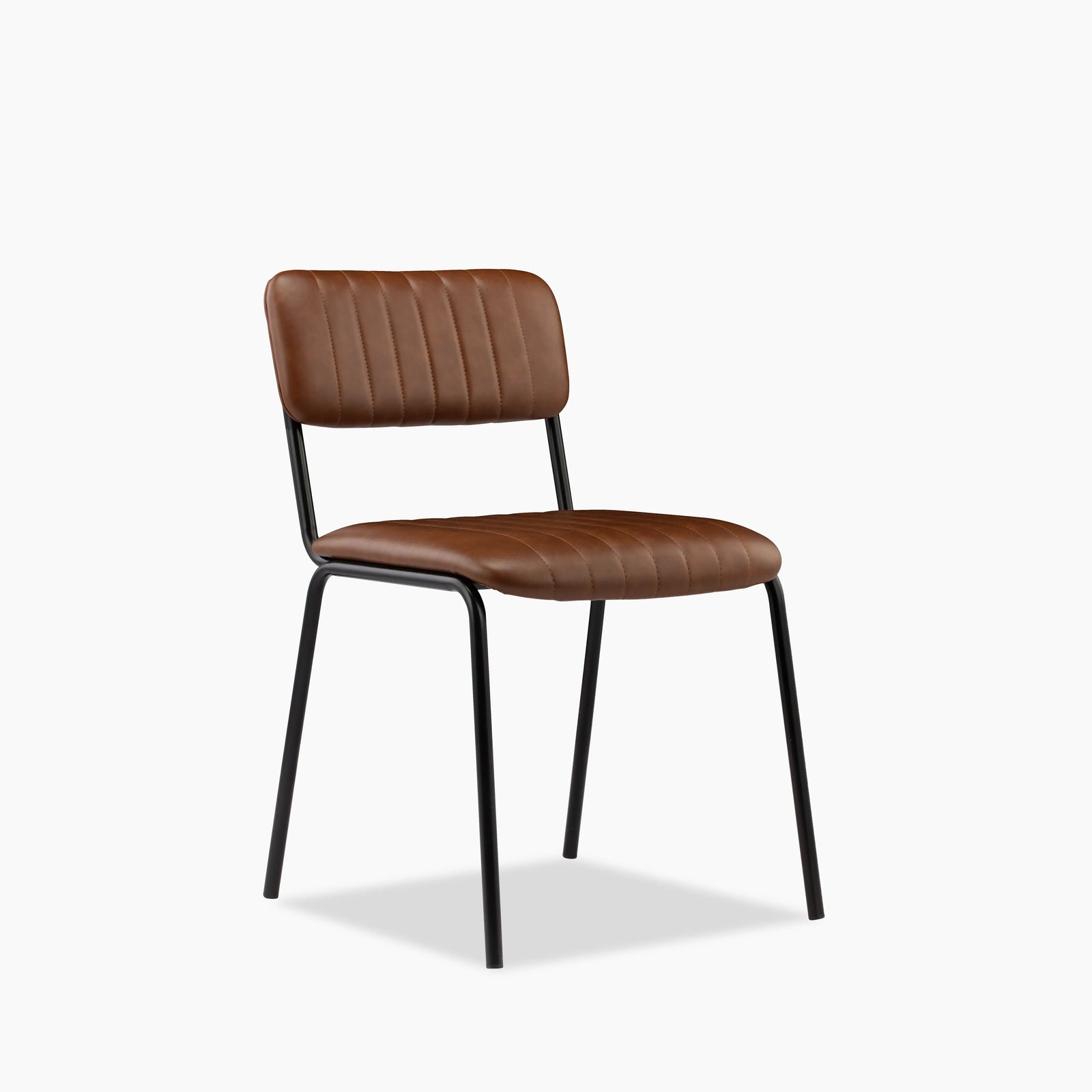 Weston Dining Chair | Vintage Tan Faux Leather & Black