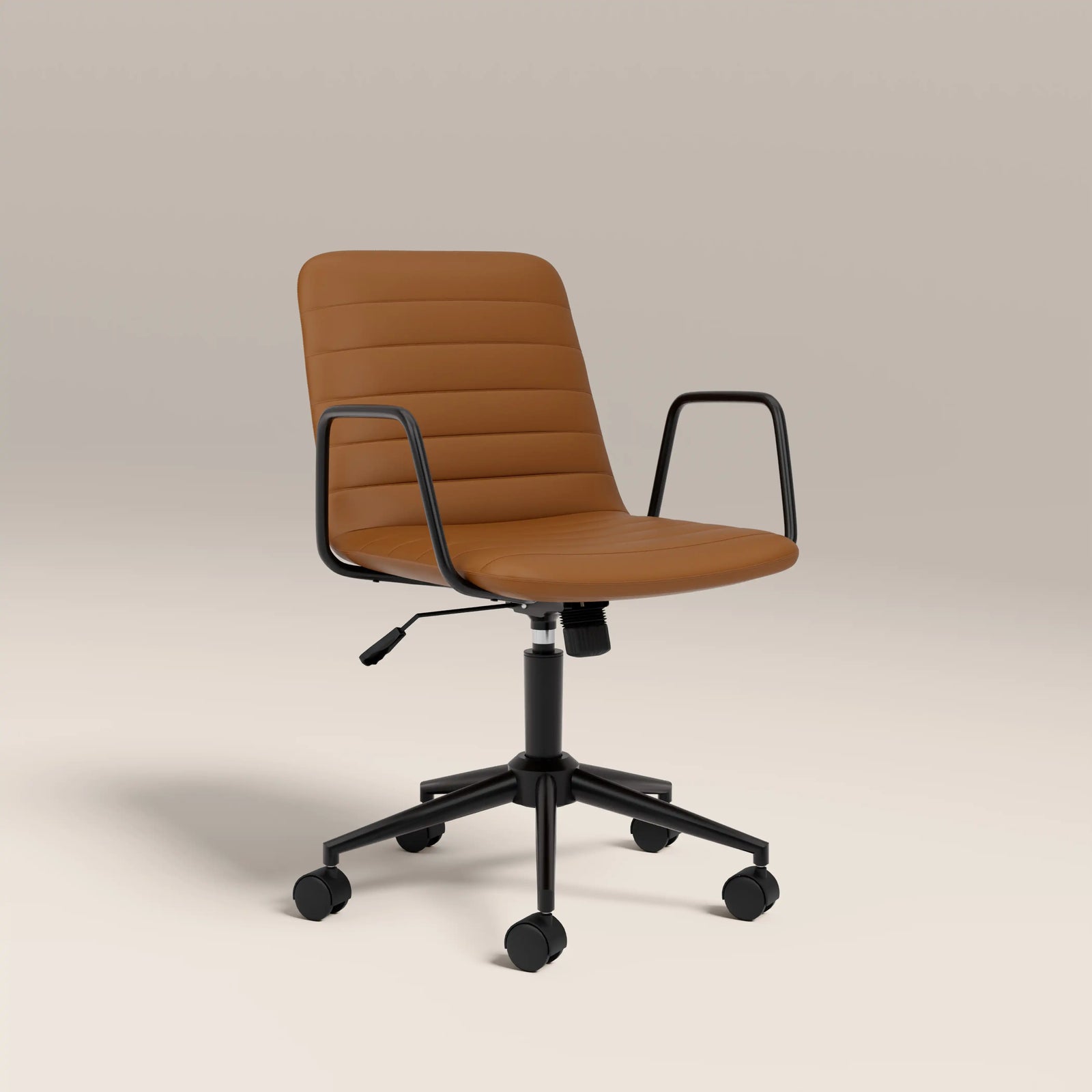 Gianna Office Chair | Tuscan Tan Faux Leather & Black