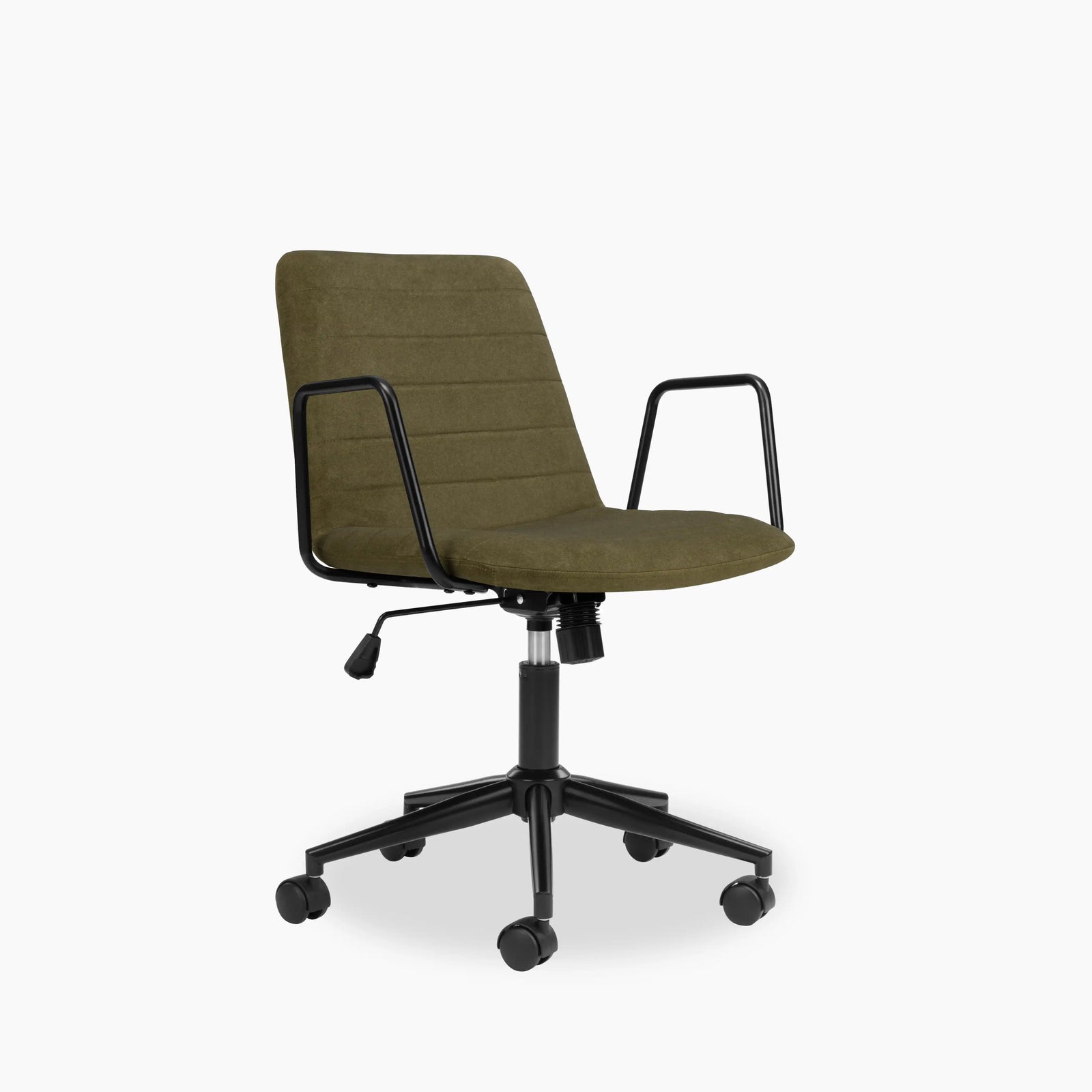 Gianna Office Chair | Moss Green Sustainable Mohair Velvet & Black