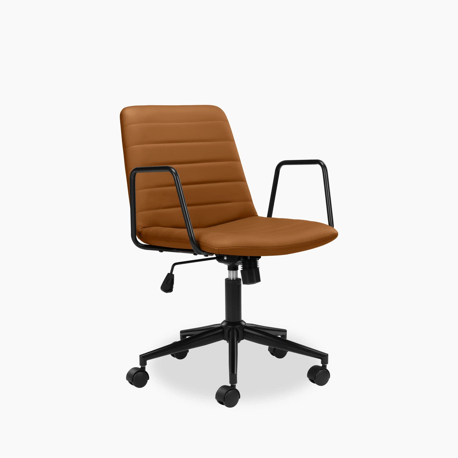 Gianna Office Chair | Tuscan Tan Faux Leather & Black