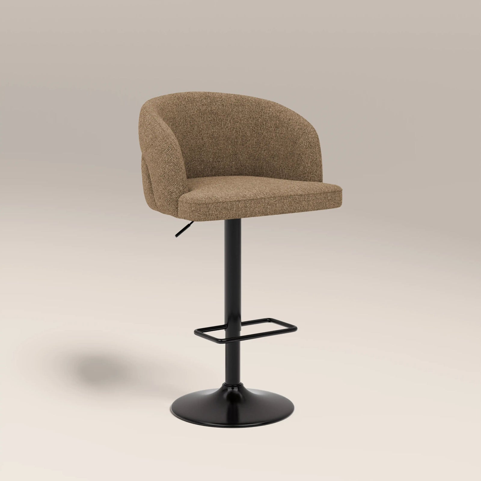 Odette Adjustable Stool | Speckled Cappuccino Boucle & Black