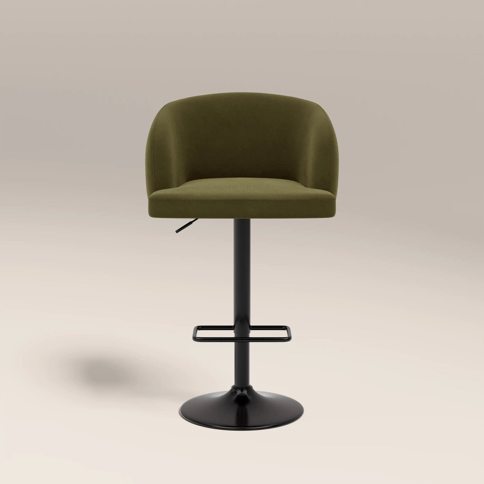 Odette Adjustable Stool | Moss Green Sustainable Mohair Velvet & Black