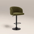 Odette Adjustable Stool | Moss Green Sustainable Mohair Velvet & Black