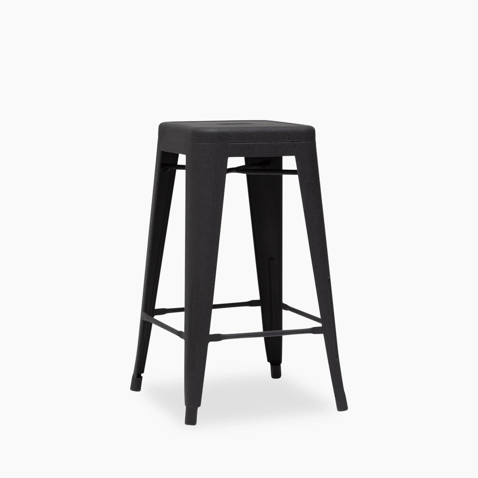 Tolix Style Stackable Kitchen Stool | Black