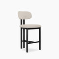 Arbor Kitchen Stool | Speckled Stone Sustainable Boucle & Black