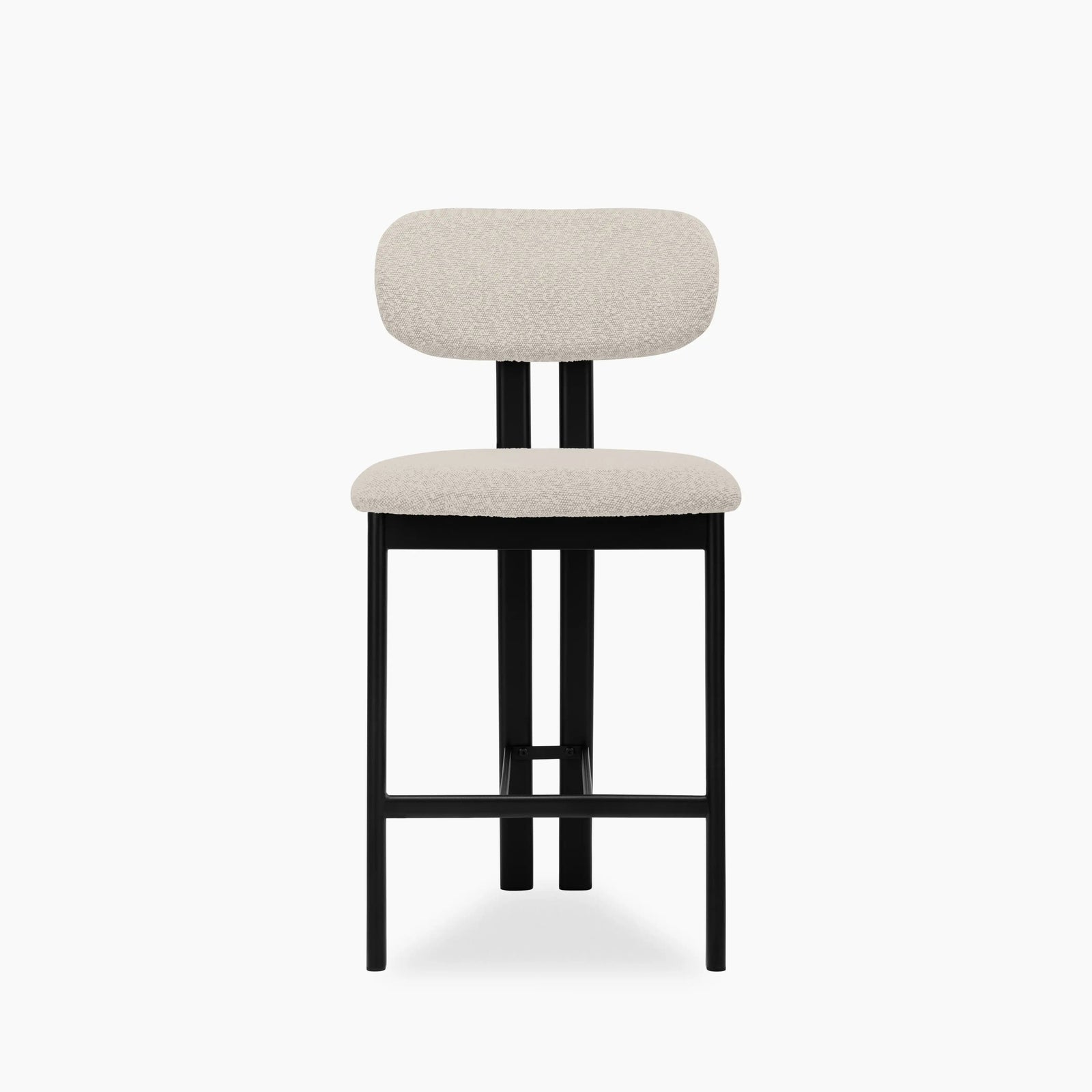 Arbor Kitchen Stool | Speckled Stone Sustainable Boucle & Black