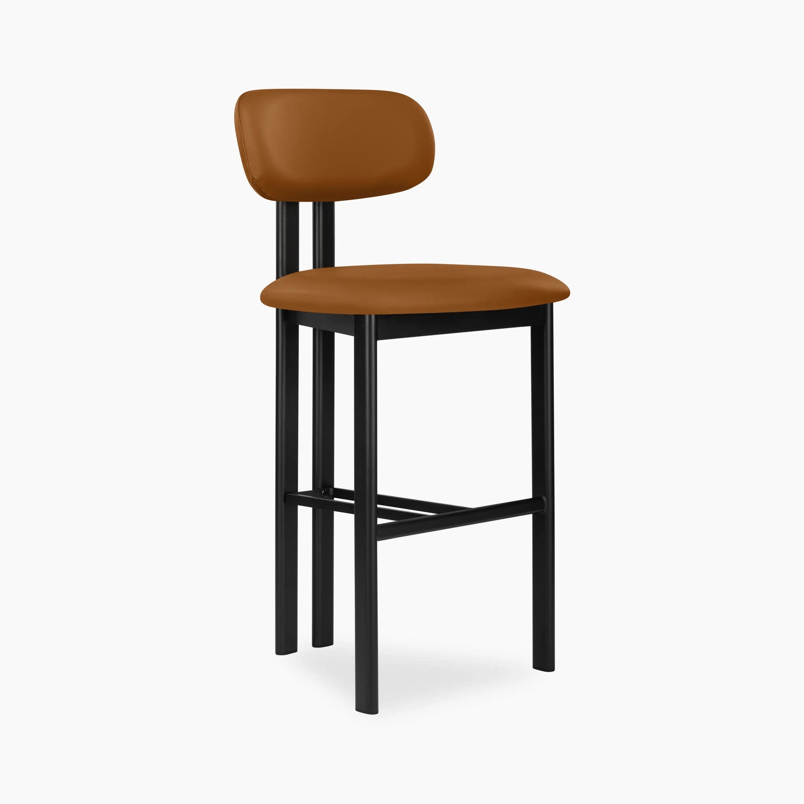 Arbor Bar Stool | Tuscan Tan Faux Leather & Black