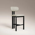 Arbor Kitchen Stool | Speckled Stone Sustainable Boucle & Black