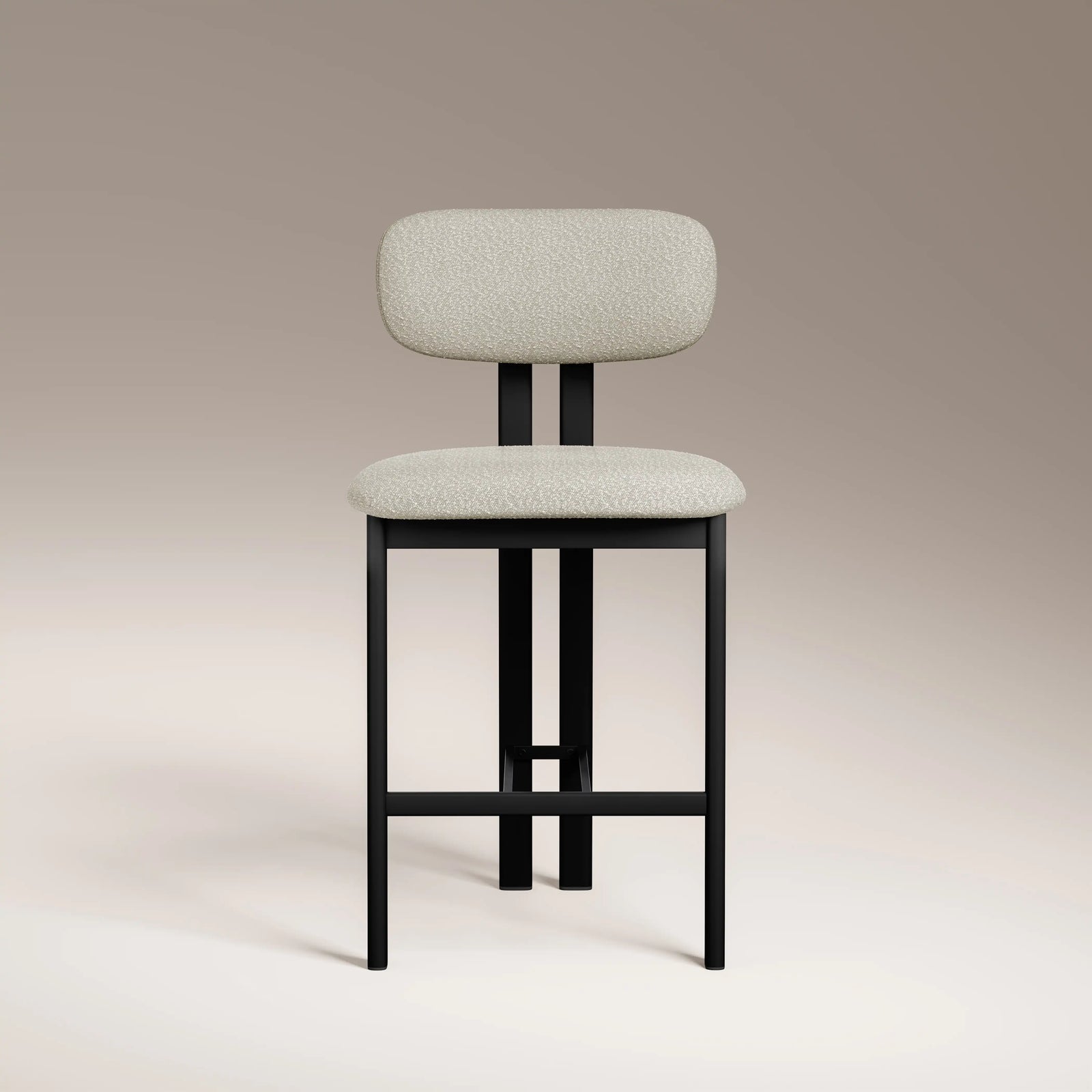 Arbor Kitchen Stool | Speckled Stone Sustainable Boucle & Black