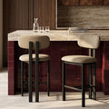 Arbor Kitchen Stool | Latte Sustainable Fabric & Black