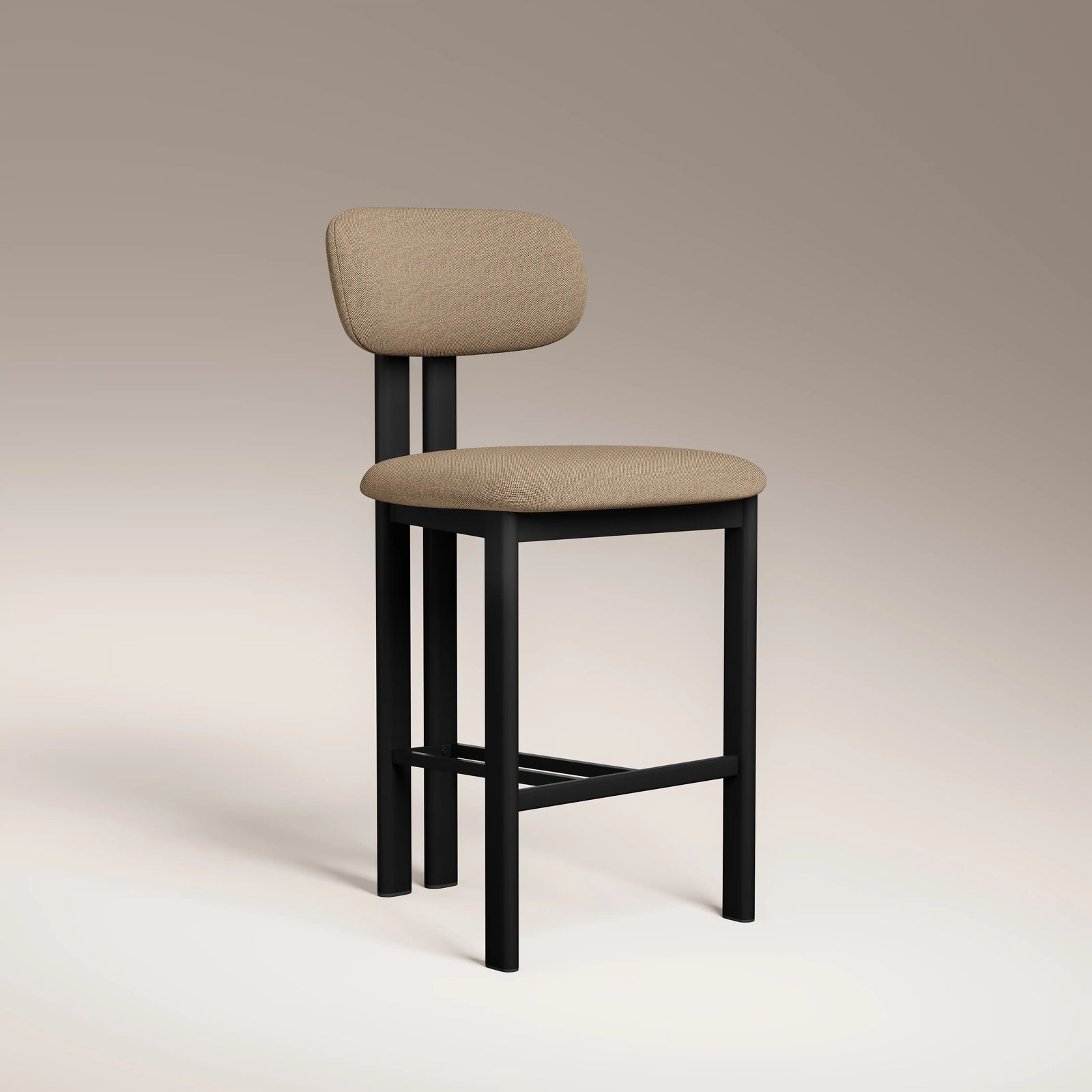 Arbor Kitchen Stool | Latte Sustainable Fabric & Black