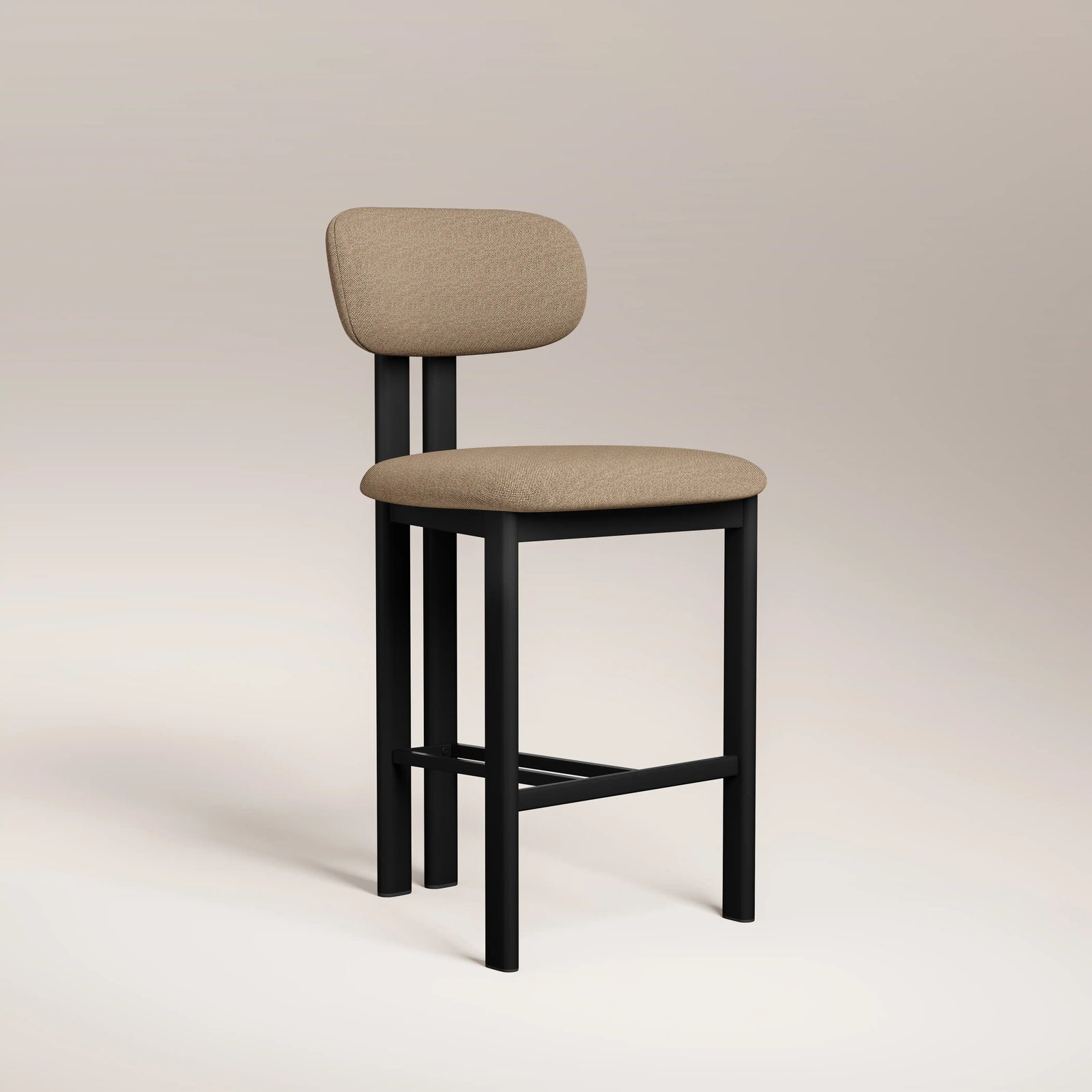 Arbor Kitchen Stool | Latte Sustainable Fabric & Black