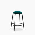 Regent Kitchen Stool | Teal Sustainable Velvet & Brass