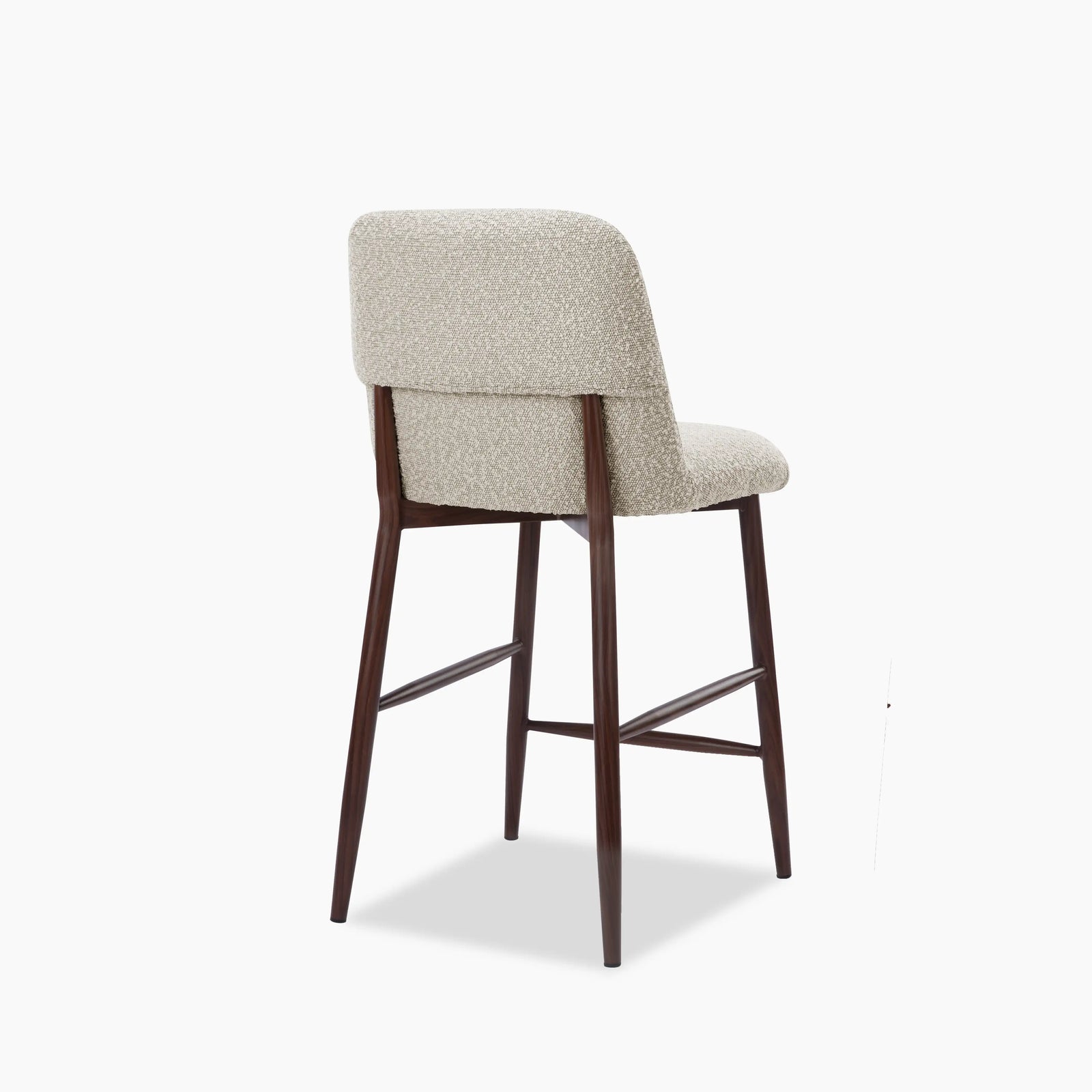 Amari Kitchen Stool | Speckled Stone Sustainable Boucle & Walnut