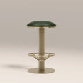 Rafferty Swivel Bar Stool | Vintage Green Faux Leather & Brass