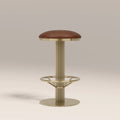 Rafferty Swivel Bar Stool | Vintage Tan Faux Leather & Brass