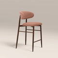 Halston Kitchen Stool | Blush Pink Sustainable Velvet & Walnut