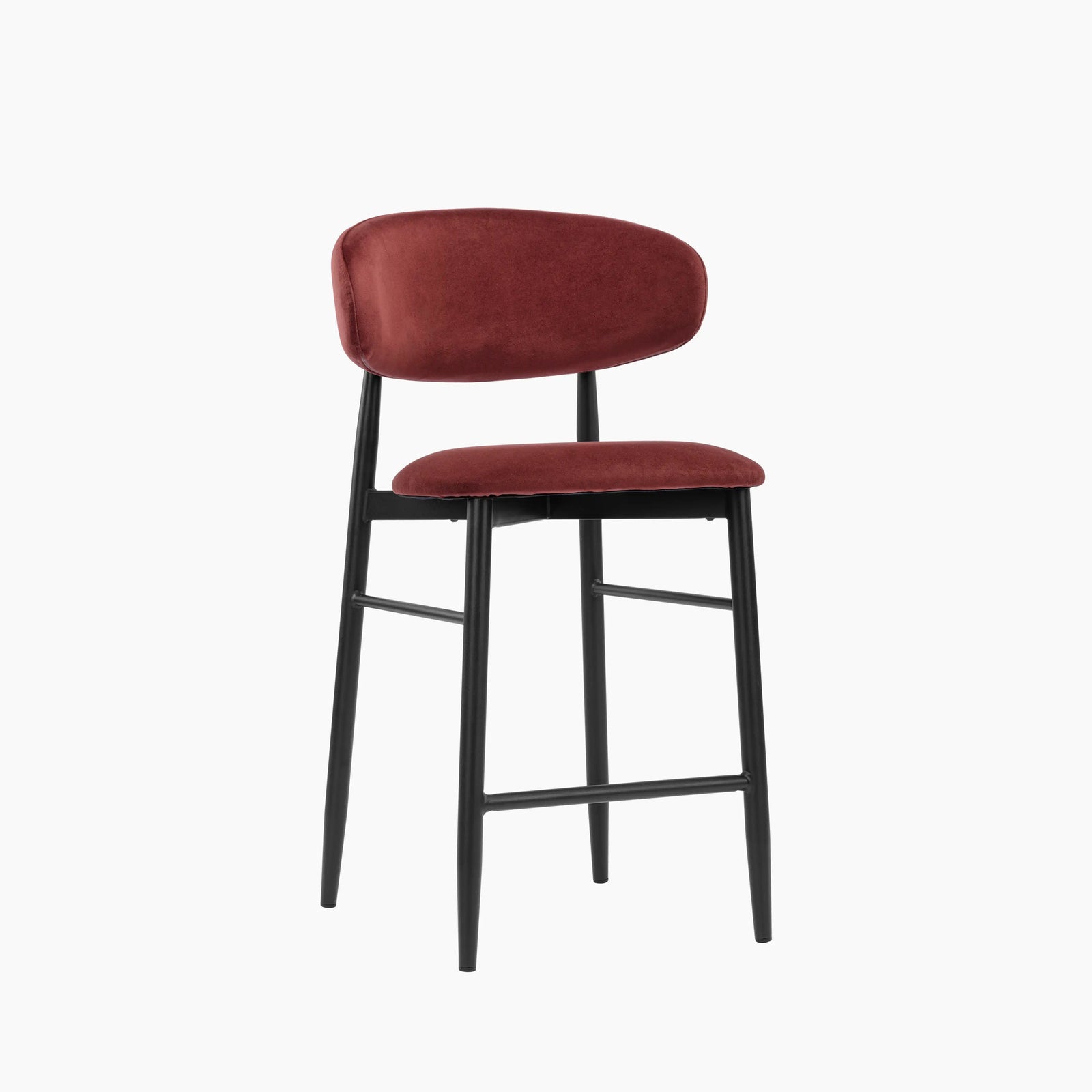 Halston Kitchen Stool | Rust Sustainable Velvet & Black