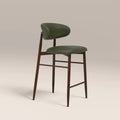 Halston Kitchen Stool | Vintage Green Faux Leather & Walnut