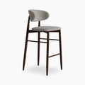 Halston Bar Stool | Speckled Stone Sustainable Boucle & Walnut