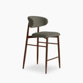 Halston Kitchen Stool | Speckled Grey Sustainable Fabric & Walnut