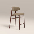 Halston Kitchen Stool | Latte Sustainable Fabric & Walnut
