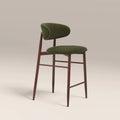 Halston Kitchen Stool | Olive Green Sustainable Velvet & Walnut